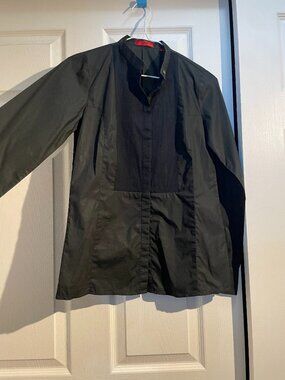 HUGO Boss 100% cotton Black Pleated Bib Shirt Blouse Size US 6 or XS or S